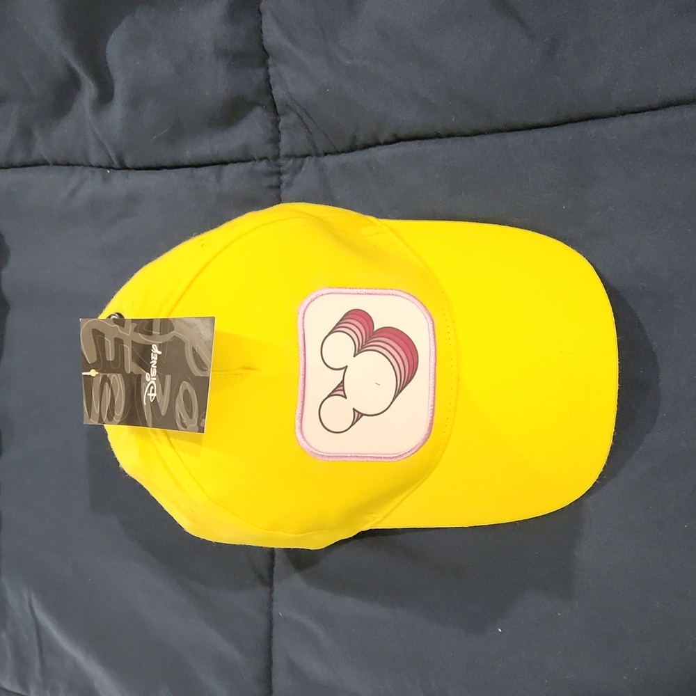 Disney Brand Yellow Adjustable Baseball Cap w/ Mickey Mouse Icon New with Tags